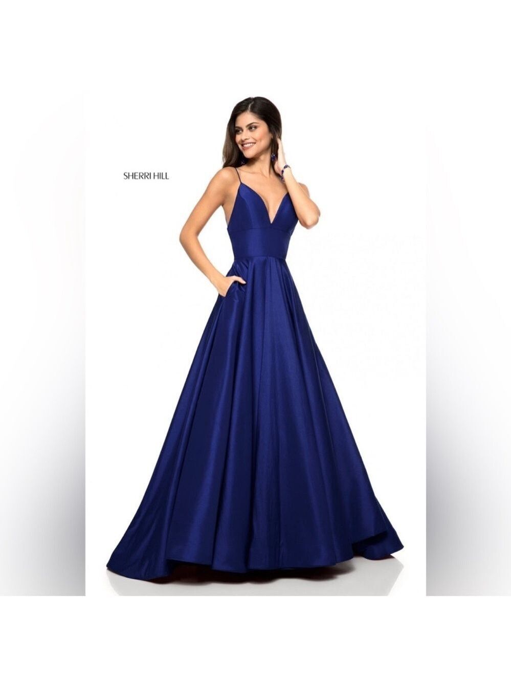 Elegant Sherri Hill Royal Blue Prom or
Wedding Dress